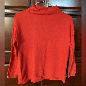 Moth Anthropologie red-orange sweater